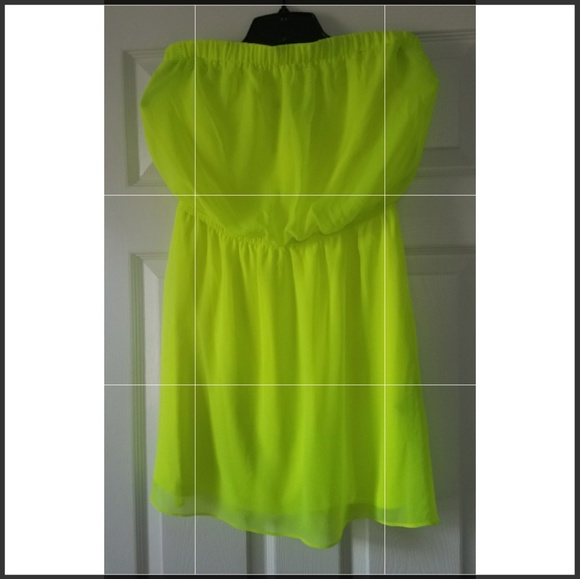 Express Neon Strapless Dress - Size M - Picture 2 of 3
